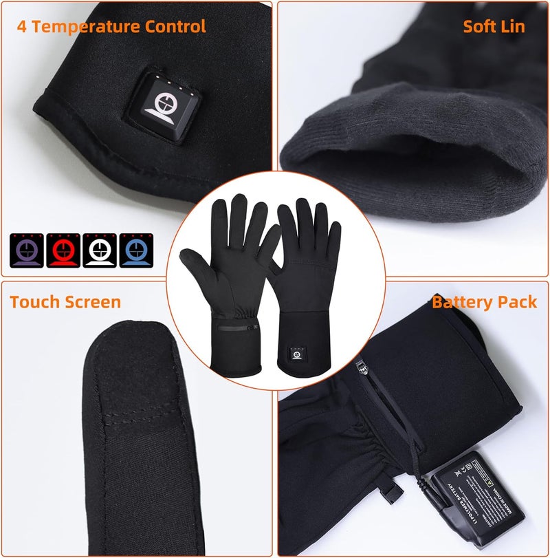 Heat Nice Heated Glove Liners for Men Women, Rechargeable Battery Electric Heated Gloves, Winter Warm Glove Liners, Thin Gloves Riding Ski Snowboarding Hiking Cycling Hand Warmers - Image 3